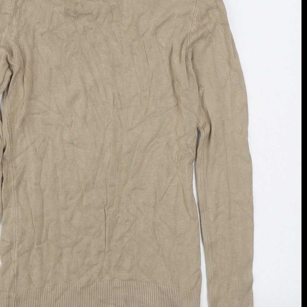 In Style Fashion Womens Beige Roll Neck  Polyester Pullover Jumper Size M