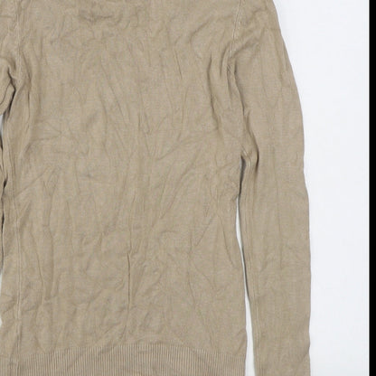 In Style Fashion Womens Beige Roll Neck  Polyester Pullover Jumper Size M