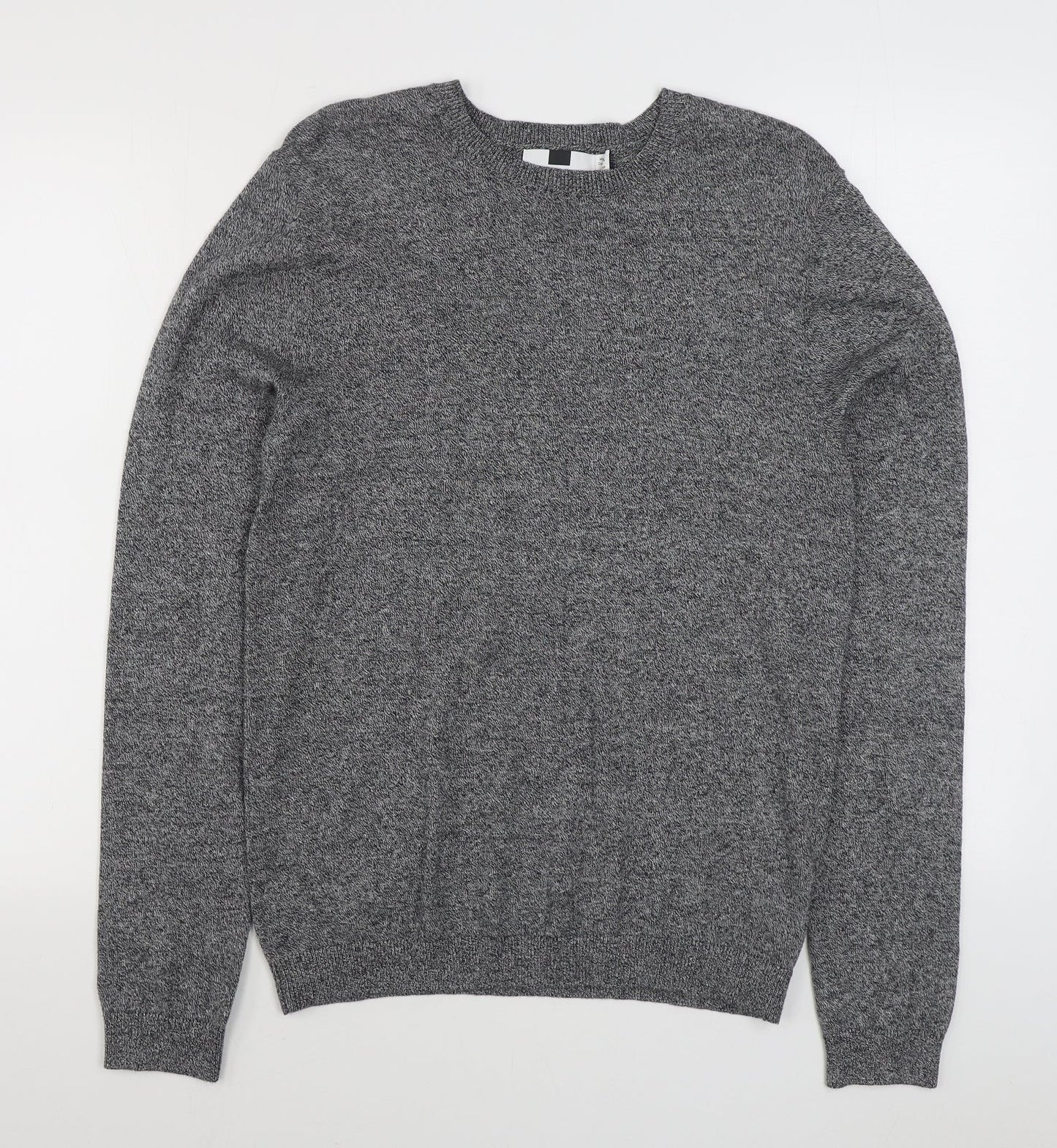 Topman Mens Grey Round Neck  Cotton Pullover Jumper Size S