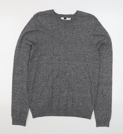 Topman Mens Grey Round Neck  Cotton Pullover Jumper Size S