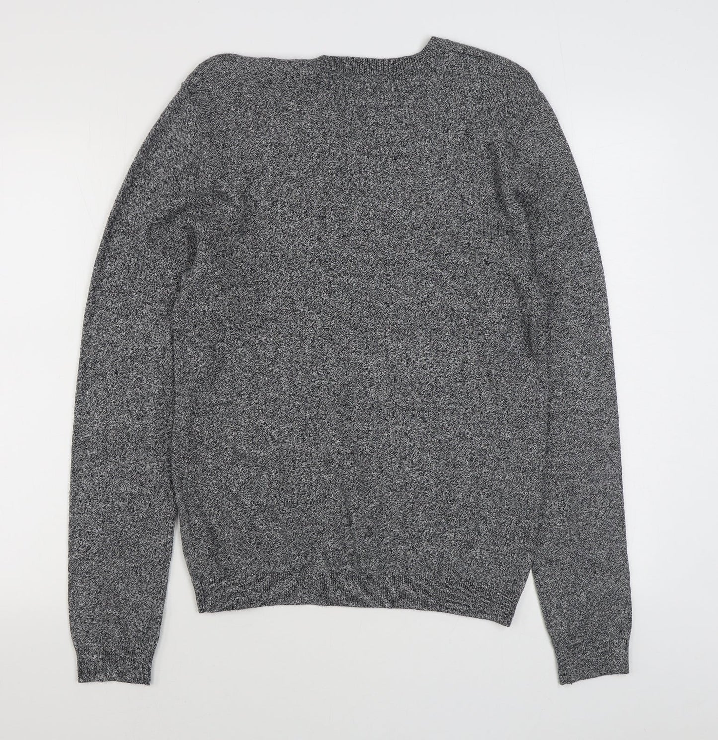 Topman Mens Grey Round Neck  Cotton Pullover Jumper Size S