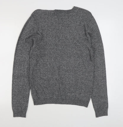 Topman Mens Grey Round Neck  Cotton Pullover Jumper Size S