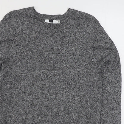 Topman Mens Grey Round Neck  Cotton Pullover Jumper Size S