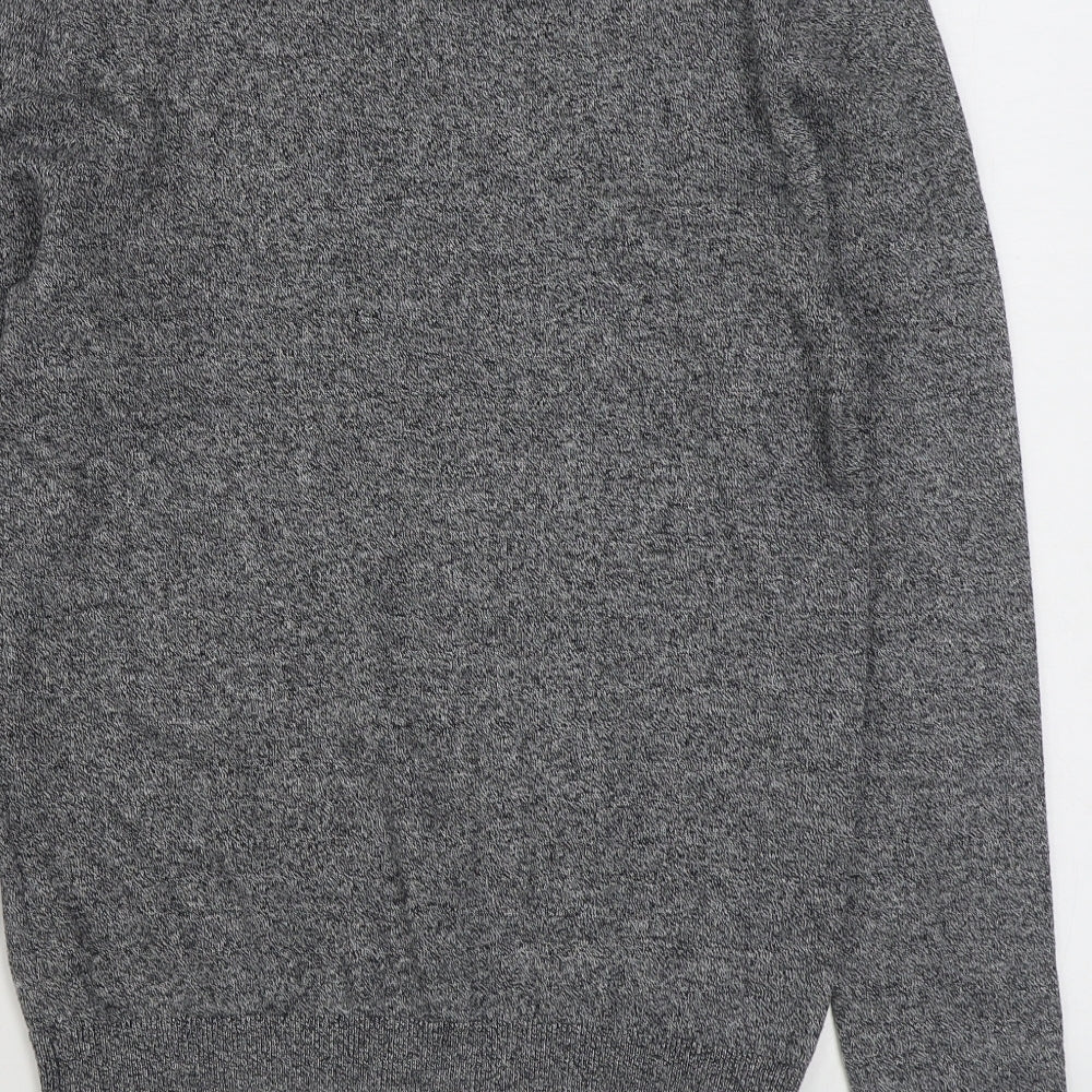 Topman Mens Grey Round Neck  Cotton Pullover Jumper Size S