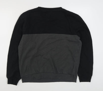 Studio Retail Mens Black  Cotton Pullover Sweatshirt Size M