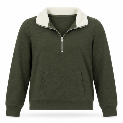 Derek Heart Womens Green  Cotton Pullover Sweatshirt Size M  Zip