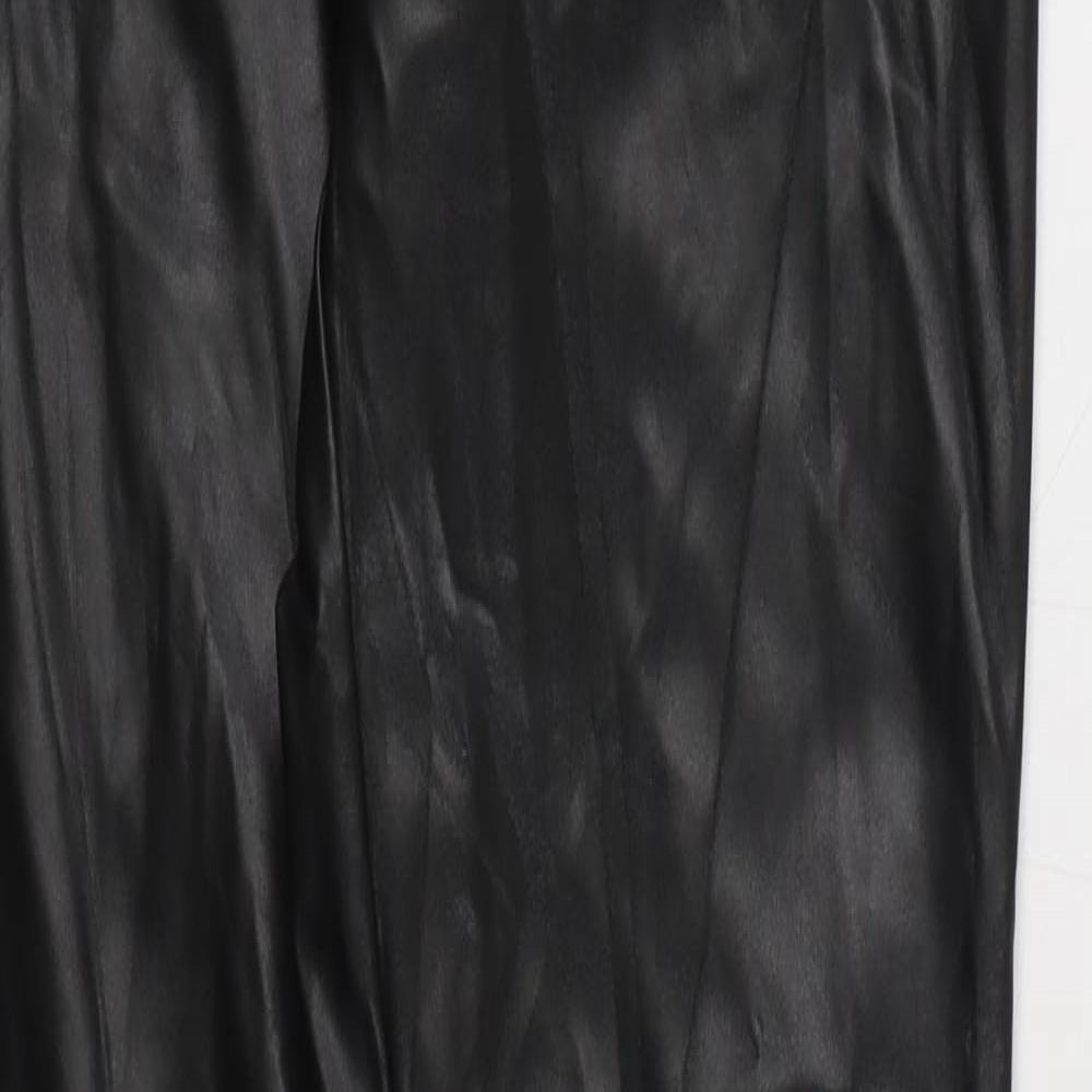 PRETTY LITTLE THING  Womens Black  Polyurethane Jegging Trousers Size 8 L35 in Regular