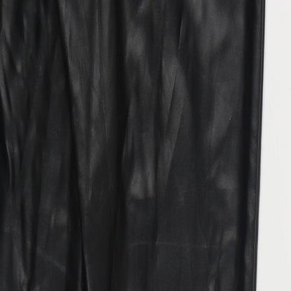 PRETTY LITTLE THING  Womens Black  Polyurethane Jegging Trousers Size 8 L35 in Regular