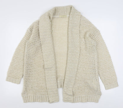 Love Knitwear Womens Ivory V-Neck  Acrylic Cardigan Jumper Size 12