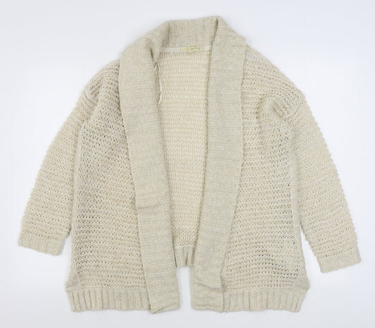 Love Knitwear Womens Ivory V-Neck  Acrylic Cardigan Jumper Size 12