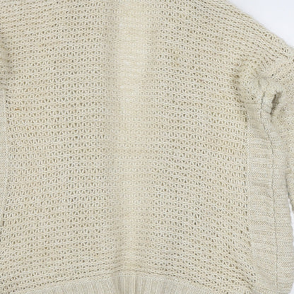 Love Knitwear Womens Ivory V-Neck  Acrylic Cardigan Jumper Size 12