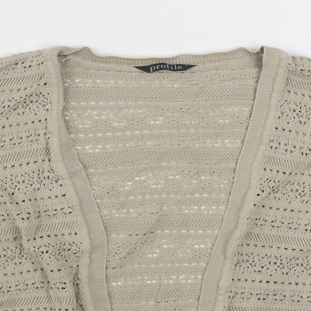 BHS Womens Beige V-Neck  Acrylic Cardigan Jumper Size 16