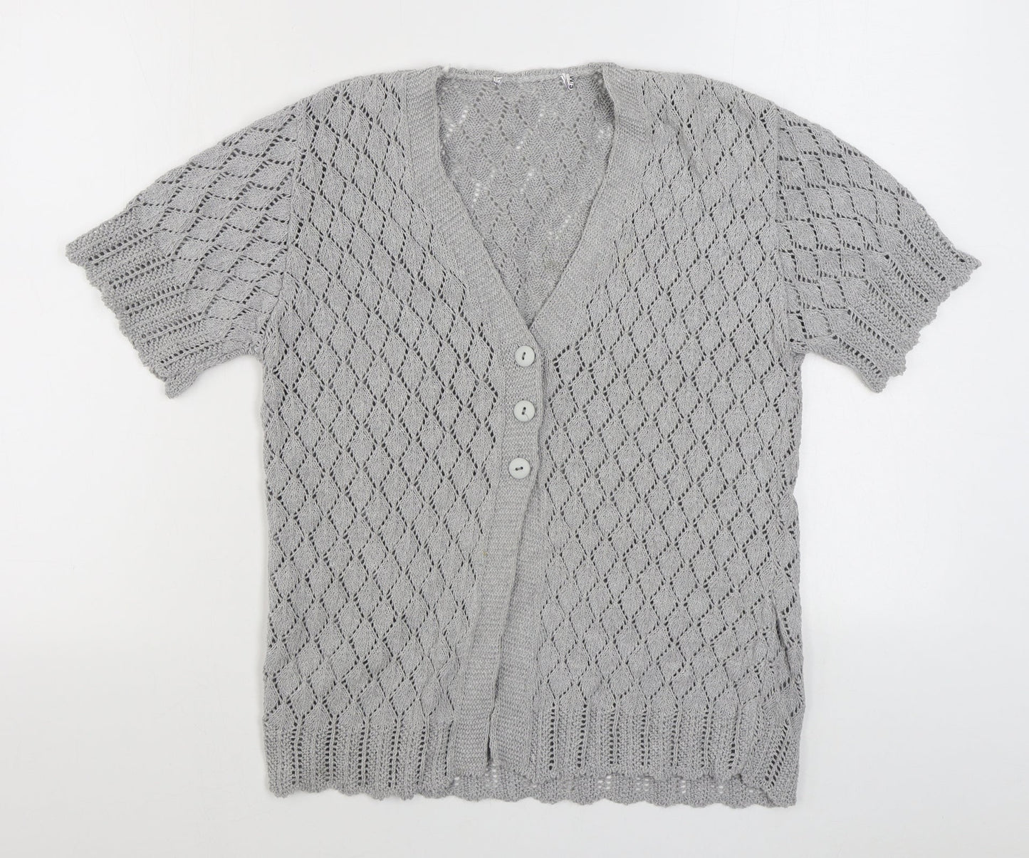 Womens UK Size S Preworn Grey Cardigan Jumper