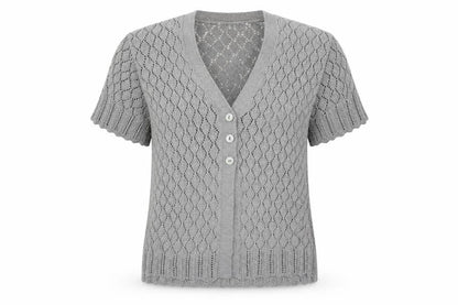 Womens UK Size S Preworn Grey Cardigan Jumper