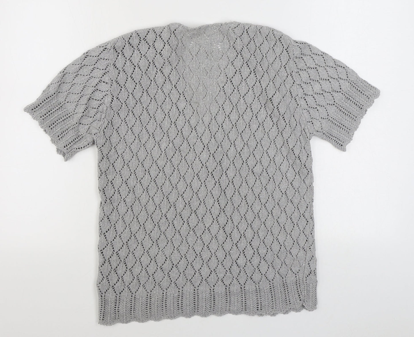 Womens UK Size S Preworn Grey Cardigan Jumper
