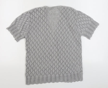 Womens UK Size S Preworn Grey Cardigan Jumper
