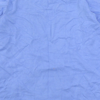 Rare Womens Blue Round Neck Striped Viscose Pullover Jumper Size 12