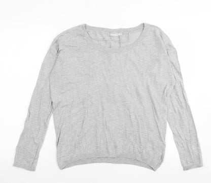 Yaya Woman Womens Grey Collared  Cotton Pullover Jumper Size L