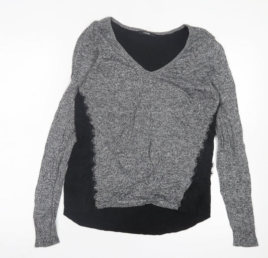 George Womens Grey Crew Neck  Nylon Pullover Jumper Size 10