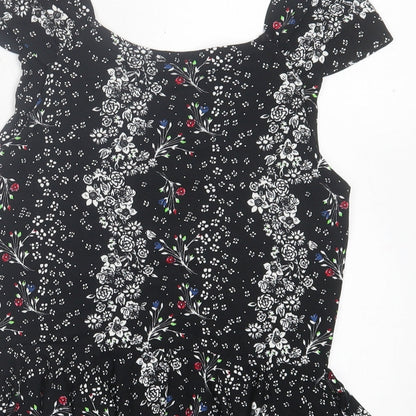 Womens UK Size 8 River Island Black Basic T-Shirt