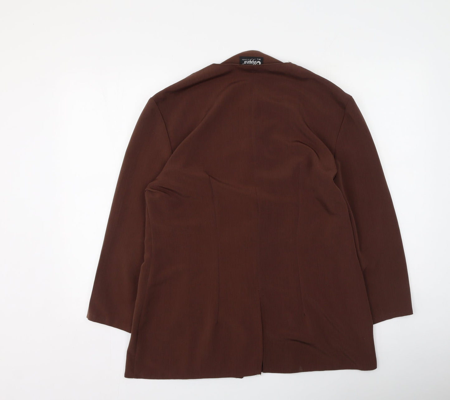 aygin Womens Brown V-Neck  Polyester Cardigan Jumper Size M