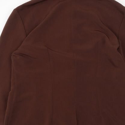 aygin Womens Brown V-Neck  Polyester Cardigan Jumper Size M