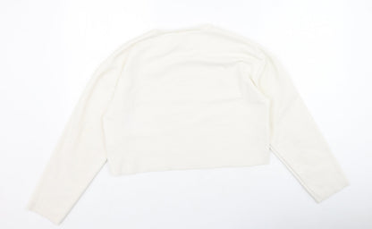 Zara Womens Ivory  Polyester Pullover Sweatshirt Size S