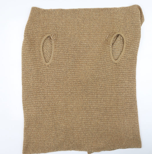 George  Womens Brown V-Neck  Acrylic Cardigan Jumper Size S