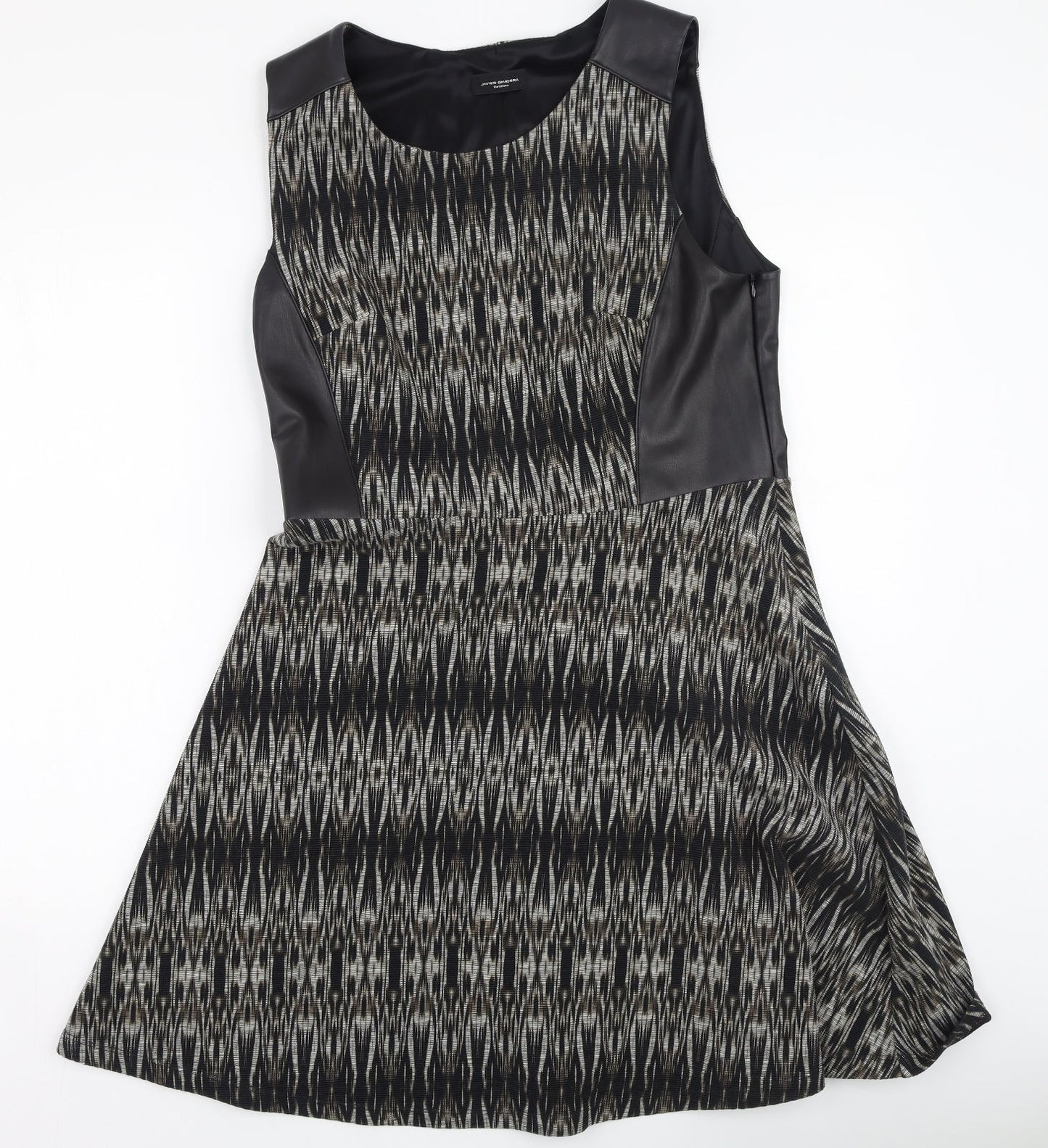Javier Simorra Womens Brown  Cotton Fit & Flare  Size 14  Round Neck