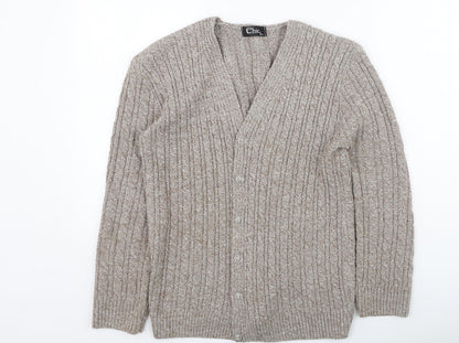 Womens UK Size M CHIC Beige Cardigan Jumper