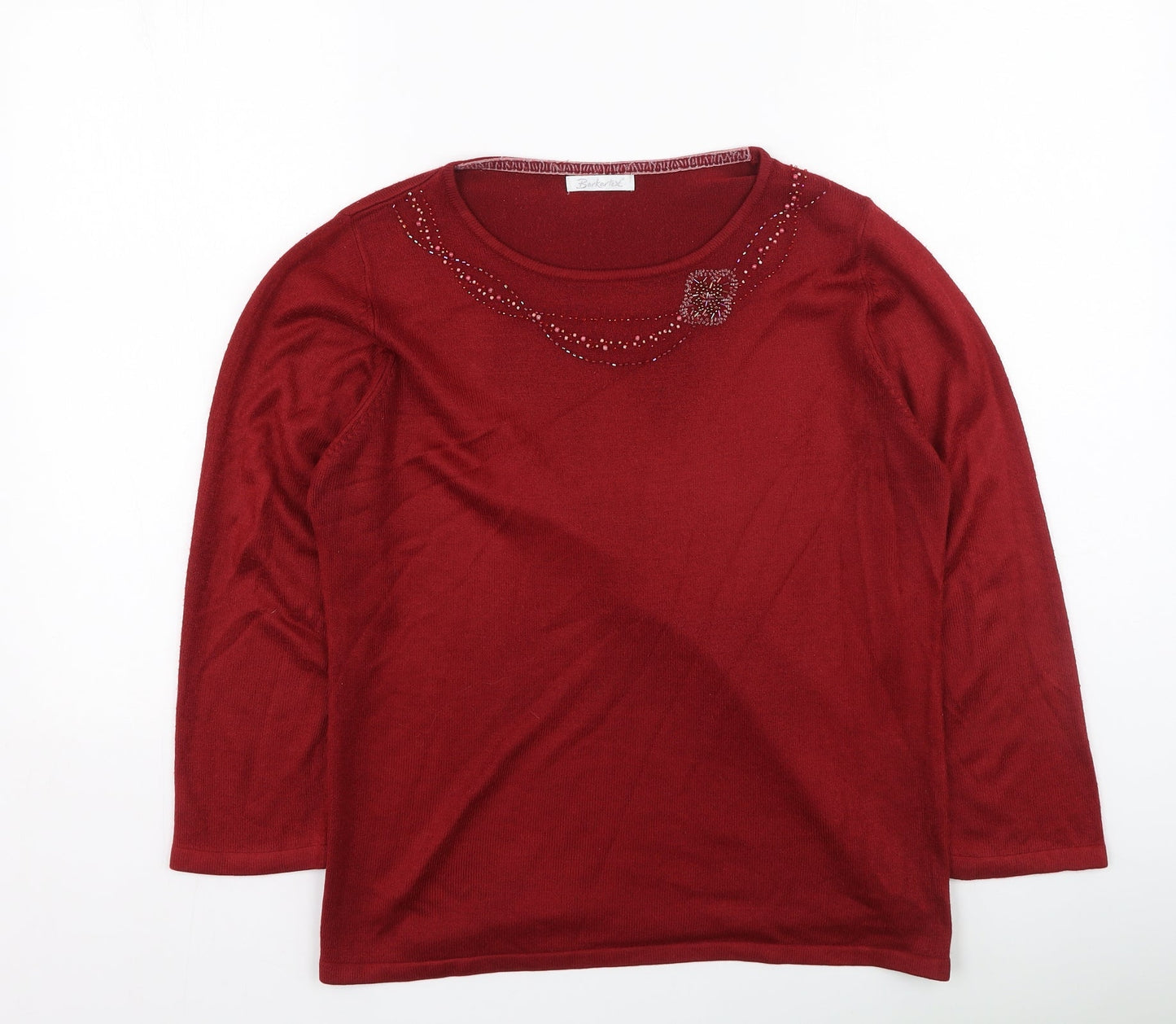 Womens UK Size 14 Berkertex Red Pullover Jumper