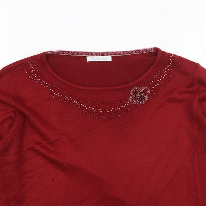 Womens UK Size 14 Berkertex Red Pullover Jumper
