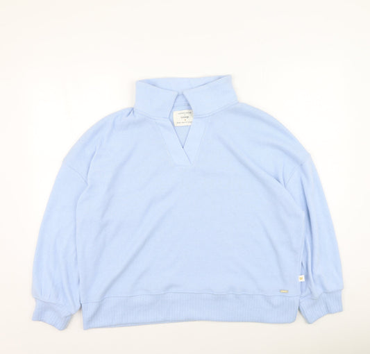 George  Womens Blue Collared  Polyester Pullover Jumper Size 16