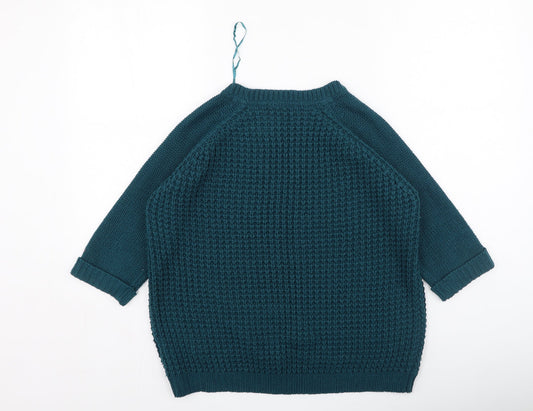 HEART & SOUL Womens Green Round Neck  Acrylic Pullover Jumper Size 12