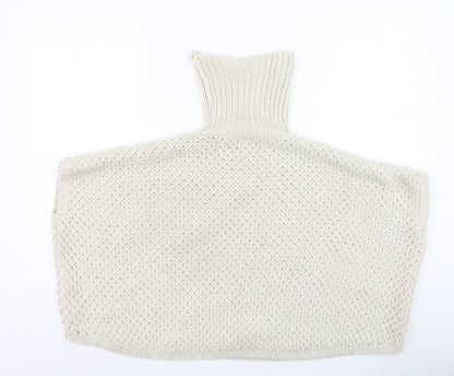 Primark  Girls Ivory High Neck  Acrylic Pullover Jumper Size 10-11 Years