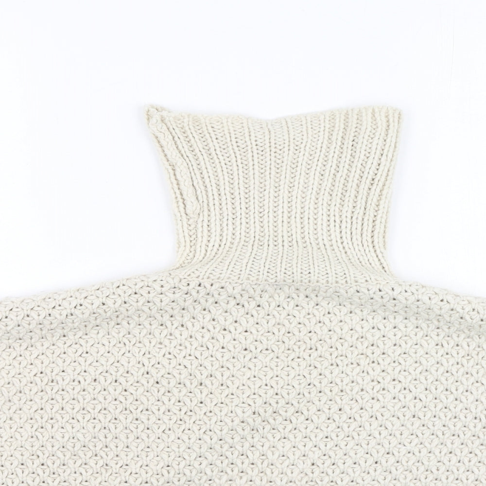 Primark  Girls Ivory High Neck  Acrylic Pullover Jumper Size 10-11 Years