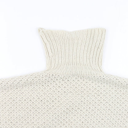 Primark  Girls Ivory High Neck  Acrylic Pullover Jumper Size 10-11 Years