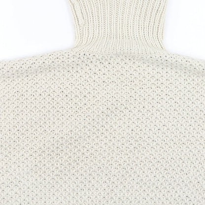 Primark  Girls Ivory High Neck  Acrylic Pullover Jumper Size 10-11 Years