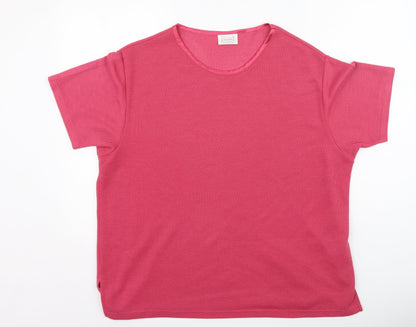 Primark Womens Pink  Polyester Basic T-Shirt Size 14 Round Neck