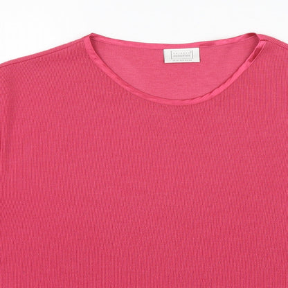Primark Womens Pink  Polyester Basic T-Shirt Size 14 Round Neck