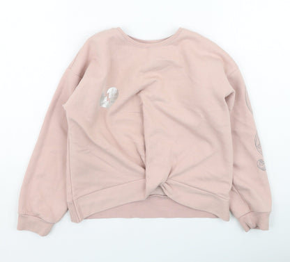 George  Girls Pink  Cotton Pullover Sweatshirt Size 7-8 Years