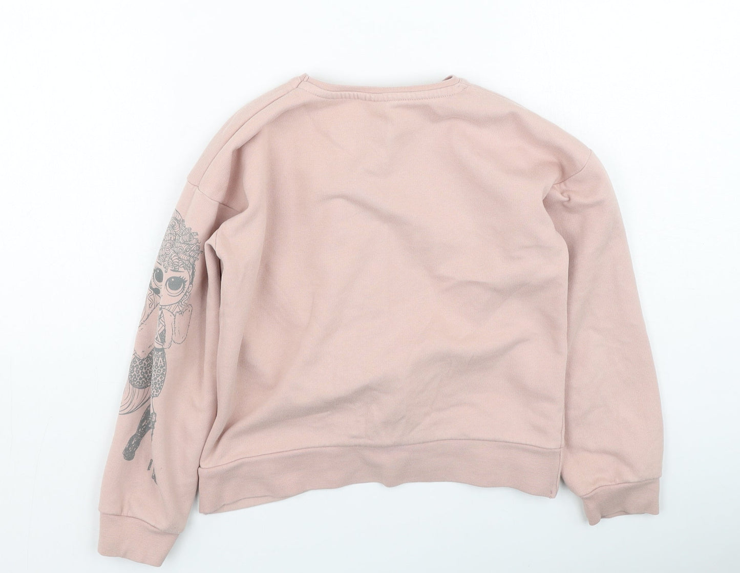 George  Girls Pink  Cotton Pullover Sweatshirt Size 7-8 Years