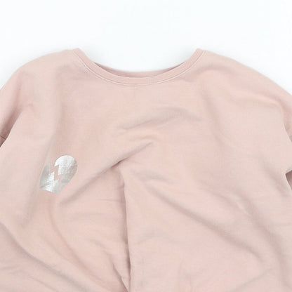 George  Girls Pink  Cotton Pullover Sweatshirt Size 7-8 Years