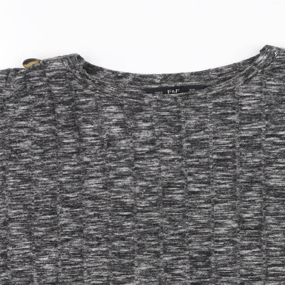 F&F Womens Grey Round Neck  Viscose Pullover Jumper Size 20
