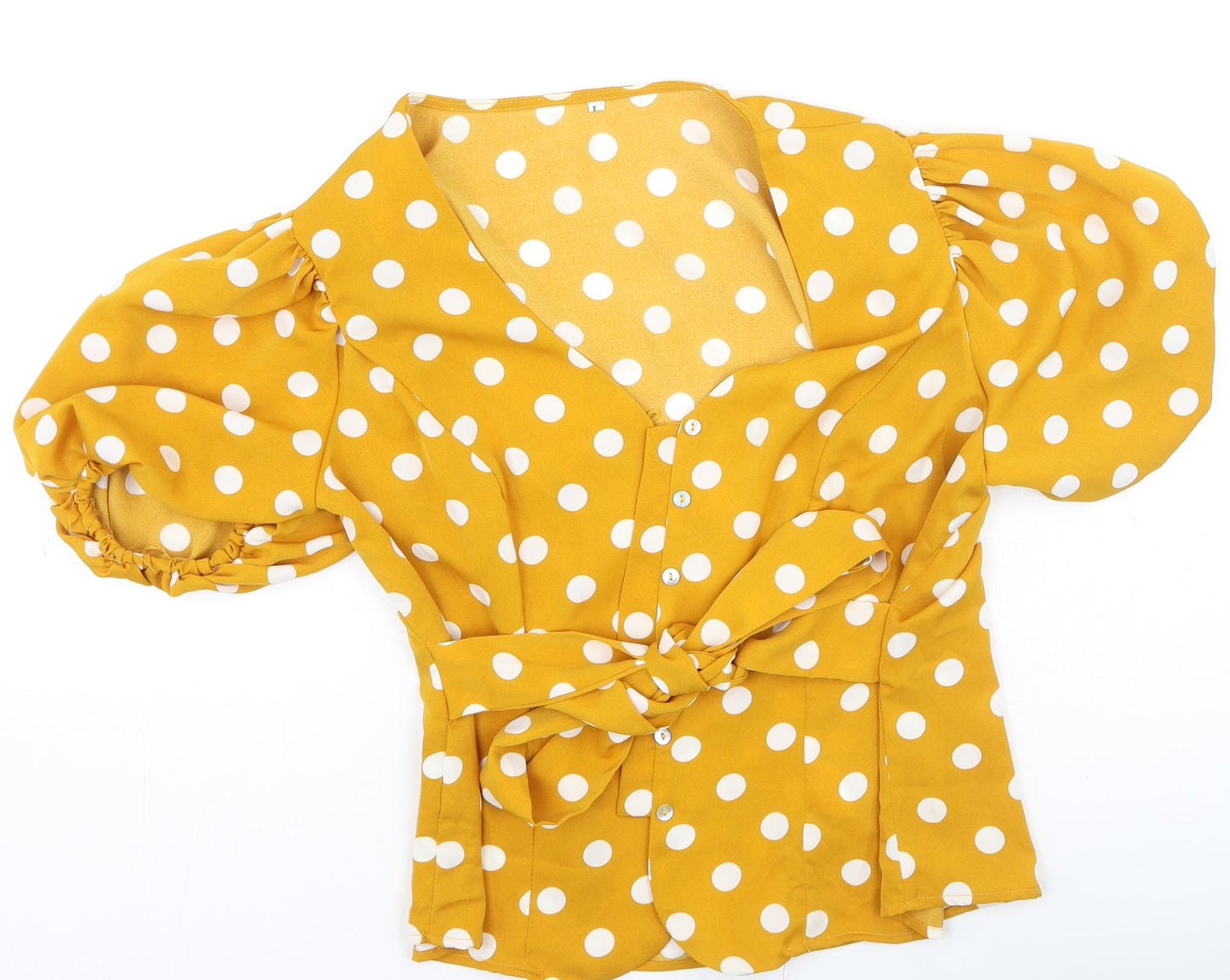 Womens UK Size L Preworn Yellow Basic Blouse