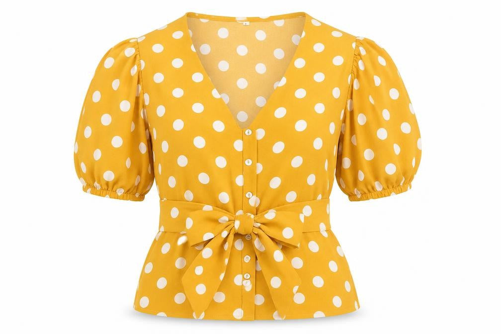 Womens UK Size L Preworn Yellow Basic Blouse