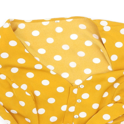 Womens UK Size L Preworn Yellow Basic Blouse