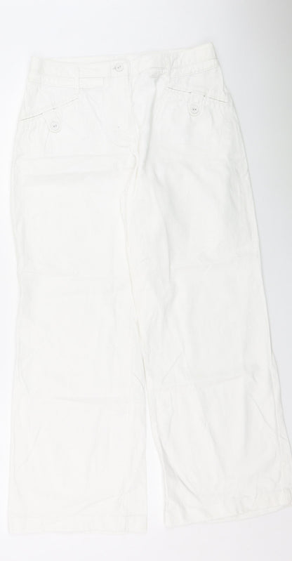 Womens UK Size 30 Preworn Regular Fit  White Trousers