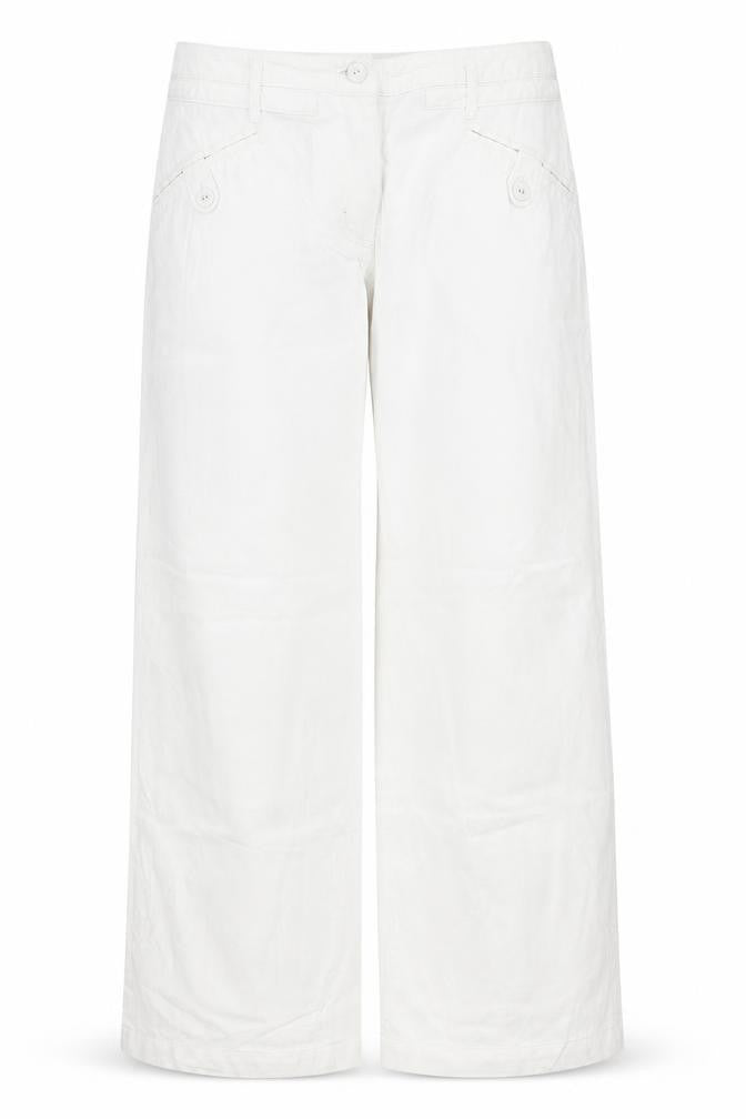 Womens UK Size 30 Preworn Regular Fit  White Trousers