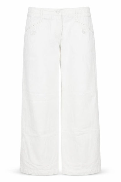 Womens UK Size 30 Preworn Regular Fit  White Trousers